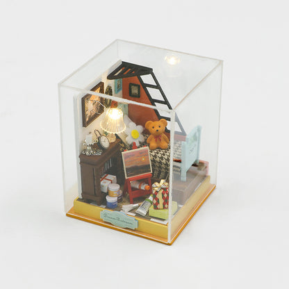 diy cabin wooden handmade building assembly mini cabin creative toys gift giving ornaments