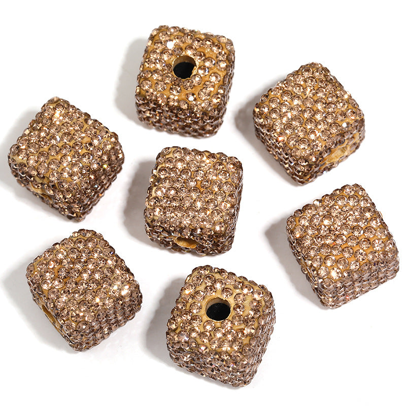 Shambhala diamond clay square beads loose beads