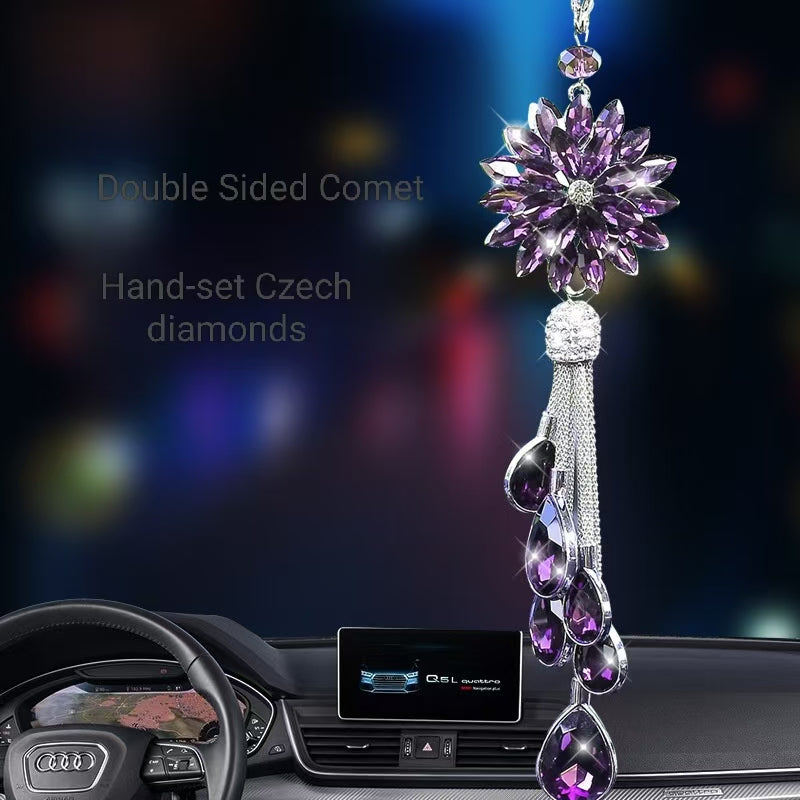 Car pendant car interior car pendant crystal comet pendant rear view mirror
