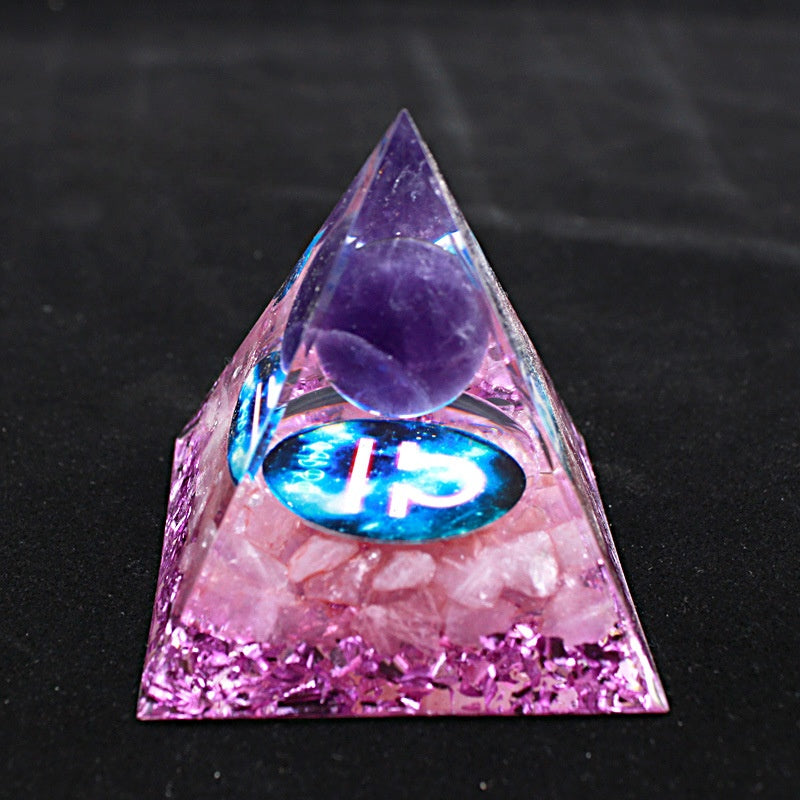 Luminous version Twelve constellations acrylic resin crystal pyramid desktop car handmade ornaments