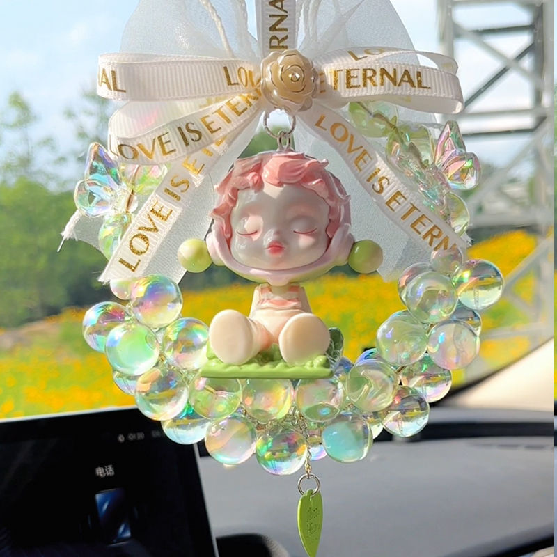 Bubble Mart car hanging sp temperature series car interior rearview mirror pendant gift for girlfriend handmade car pendant